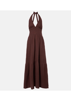 Melissa Odabash Shay halterneck cotton maxi dress