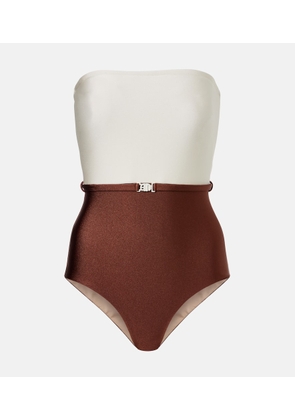 Adriana Degreas Bicolor belted swimsuit