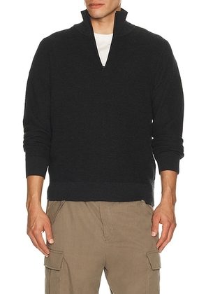 Rag & Bone Joel Merino Half Zip Sweater in Charcoal - Charcoal. Size L (also in M, S, XL/1X).