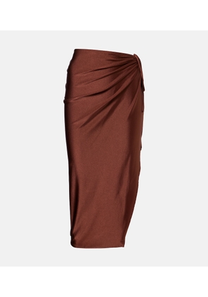 Adriana Degreas Solid Ruched gathered midi skirt
