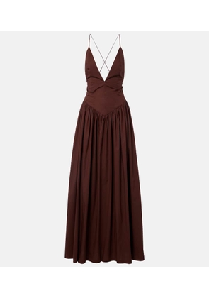 Adriana Degreas Open-back cotton maxi dress
