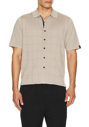 Rag & Bone Window Pane Dalton Knitted Shirt in Tan - Brown. Size L (also in M, S, XL/1X).