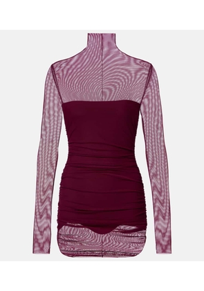 Norma Kamali Ruched mesh minidress