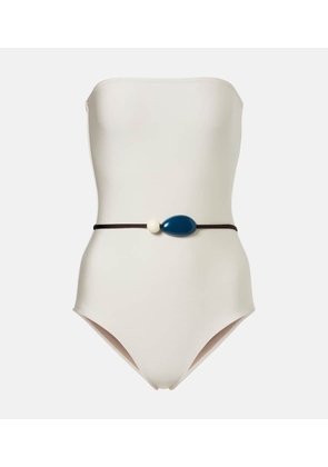 Adriana Degreas Belted embellished swimsuit