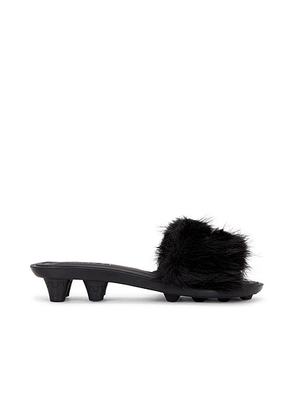 Puma Select X Fenty Faux Fur Slide in Black - Black. Size 10 (also in 8, 7, 7.5, 9.5).