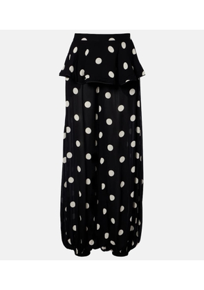 Adriana Degreas Solid Peplum polka-dot balloon pants