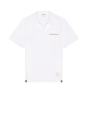 Thom Browne Oversized Short Sleeve Polo in White - White. Size 1 (also in 2, 3, 4, 5).