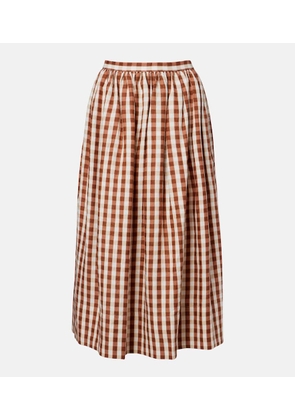 Faithfull Ida gingham linen midi skirt