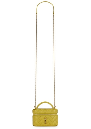 Saint Laurent Micro Vanity Bag in Chartreuse Green. Size all.
