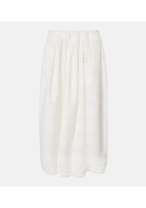 Faithfull Abajo broderie anglaise midi skirt
