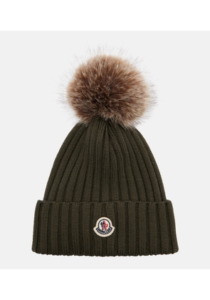 Moncler Logo virgin wool beanie