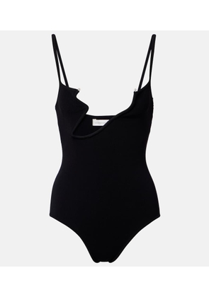 Christopher Esber Odessa cutout embellished ribbed-knit bodysuit