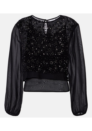 Velvet Marlowe sequinned sheer top