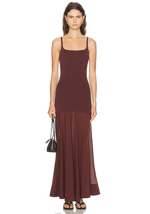 St. Agni Sheer Silk Circle Hem Dress in Liqueur - Burgundy. Size L (also in S, XS).