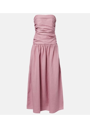 Faithfull Sacha strapless linen maxi dress