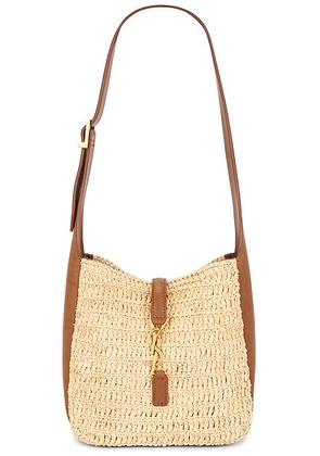 Saint Laurent Baby Le 5 A 7 Supple Shoulder Bag in Pale Brown & Brick - Brown. Size all.