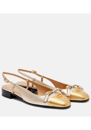 Valentino Garavani Valet Du Roi leather slingback flats