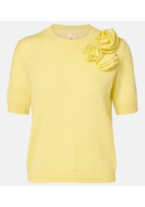 Jardin des Orangers Floral-applique cashmere and wool sweater