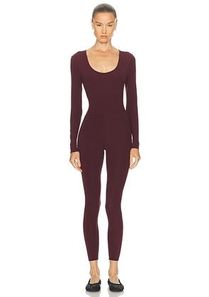 Splits59 Chloe Air Weight Jumpsuit in Dark Cherry - Burgundy. Size XL (also in ).