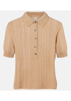 Jardin des Orangers Ribbed-knit cashmere polo shirt