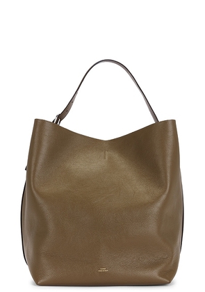 Toteme Belted Grained Leather Tote Bag in Dark Taupe - Taupe. Size all.