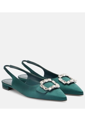 Manolo Blahnik Mayjou satin slingback flats