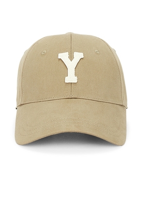 Saint Laurent Baseball Hat in Kaki & Ivory. Size 57 (also in 59).
