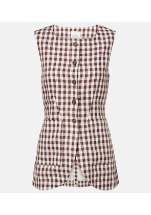 Posse Romeo gingham linen vest