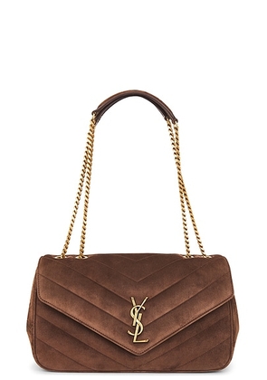 Saint Laurent Medium Loulou Chain Bag in Bark Brown - Brown. Size all.