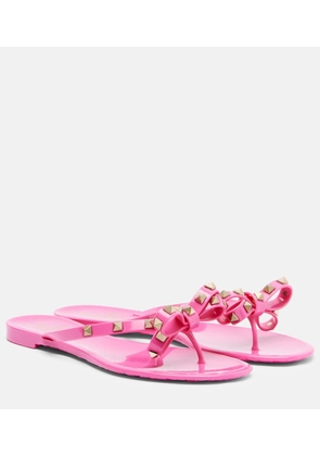 Valentino Garavani Rockstud bow-detail thong sandals