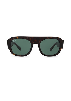 Ray-Ban Sunglasses in Havana & Green - Brown. Size all.
