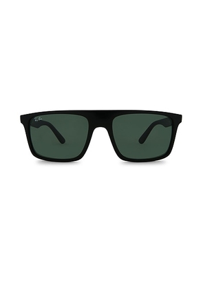 Ray-Ban RB2222 Rectangular Sunglasses in Black & Green - Black. Size all.