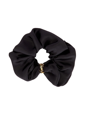 Saint Laurent Logo Scrunchie in Nero - Black. Size all.