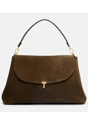 Toteme T-Lock suede shoulder bag