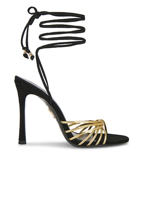 Retrofete Lucio Sandal in Gold & Black - Metallic Gold. Size 39 (also in 40).