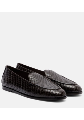 Aquazzura College snake-effect leather loafers