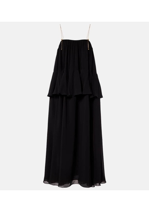 Chloe Embellished open-back silk georgette maxi dress