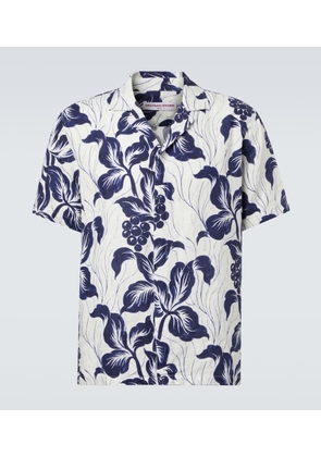Orlebar Brown Maitan floral linen bowling shirt