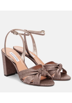 Aquazzura Nina 85 metallic-effect twill sandals