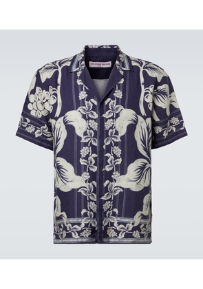 Orlebar Brown Maitan floral linen bowling shirt