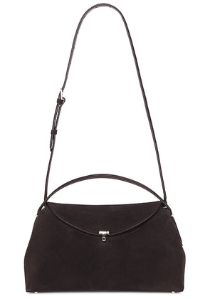 Toteme T-Lock Suede Top Handle Bag in Espresso - Brown. Size all.