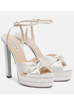 Aquazzura Bridal Cupid 130 silk satin platform sandals