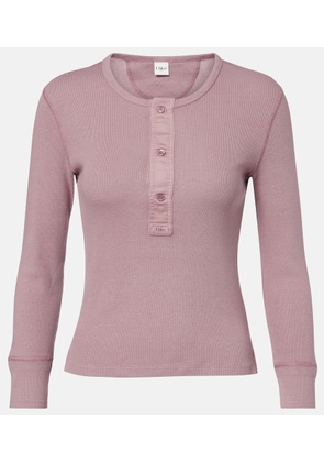 Chloe Ribbed-knit cotton Henley shirt