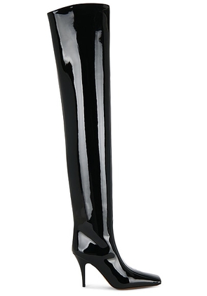 Stella McCartney Patent Alter Mat 95 Over The Knee Boot in Black - Black. Size 37 (also in 38, 39, 40, 41).