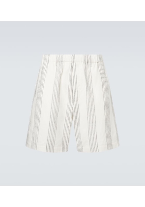Commas Kantha striped cotton Bermuda shorts