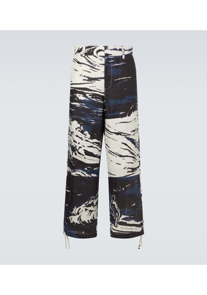 Commas Printed linen straight pants