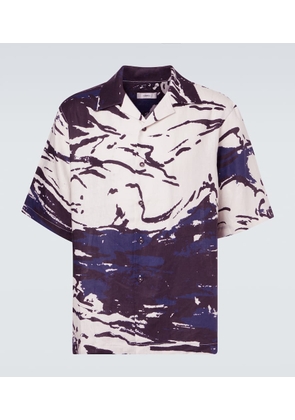 Commas Printed linen bowling shirt