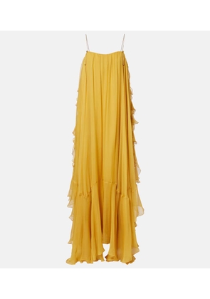 Chloe Ruffled silk muslin gown