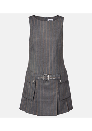 Ganni Belted pinstripe minidress