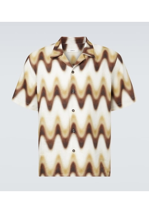 Commas Printed linen bowling shirt
